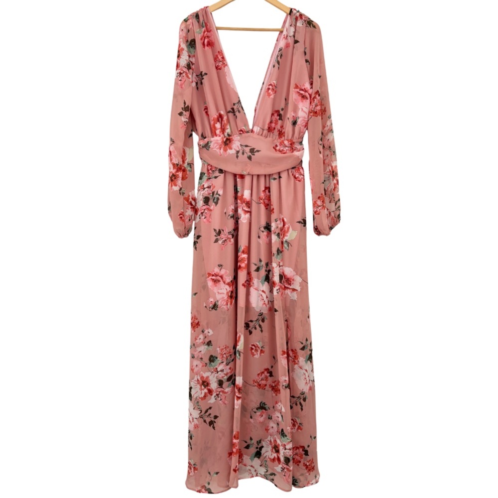 NWOT Floral Pink Maxi Dress